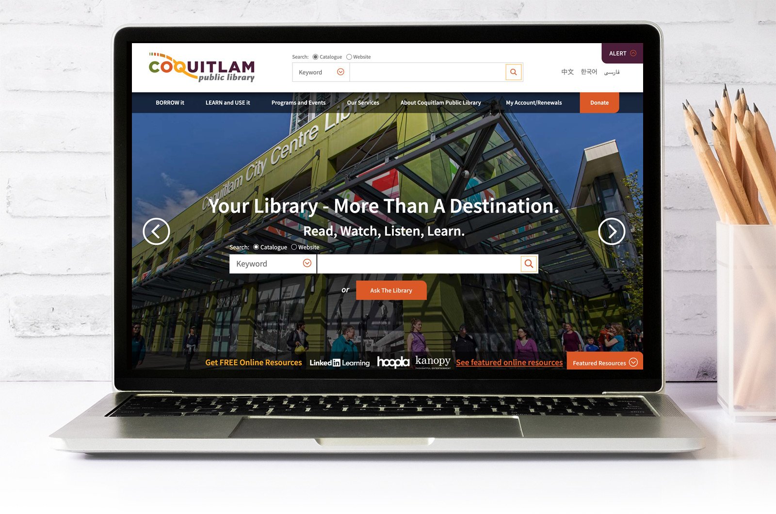 Coquitlam Public Library Web Design